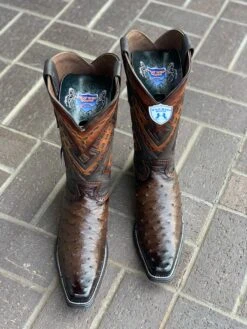 Wild West Faded Brown Ostrich European Square Toe Cowboy Boots 6 Wild West Faded Brown Ostrich European Square Toe Cowboy Boots -Western Cowboy Clothing IMG 9757