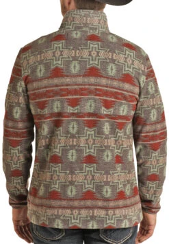 Panhandle Men's Aztec Fleece Pullover -Western Cowboy Clothing PRMO91RZXU AZ 84122