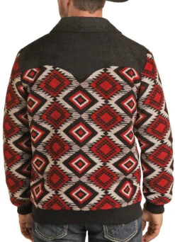 Panhandle Men's Red Aztec Wool Coat -Western Cowboy Clothing PRMO92RZZD AZ 26020