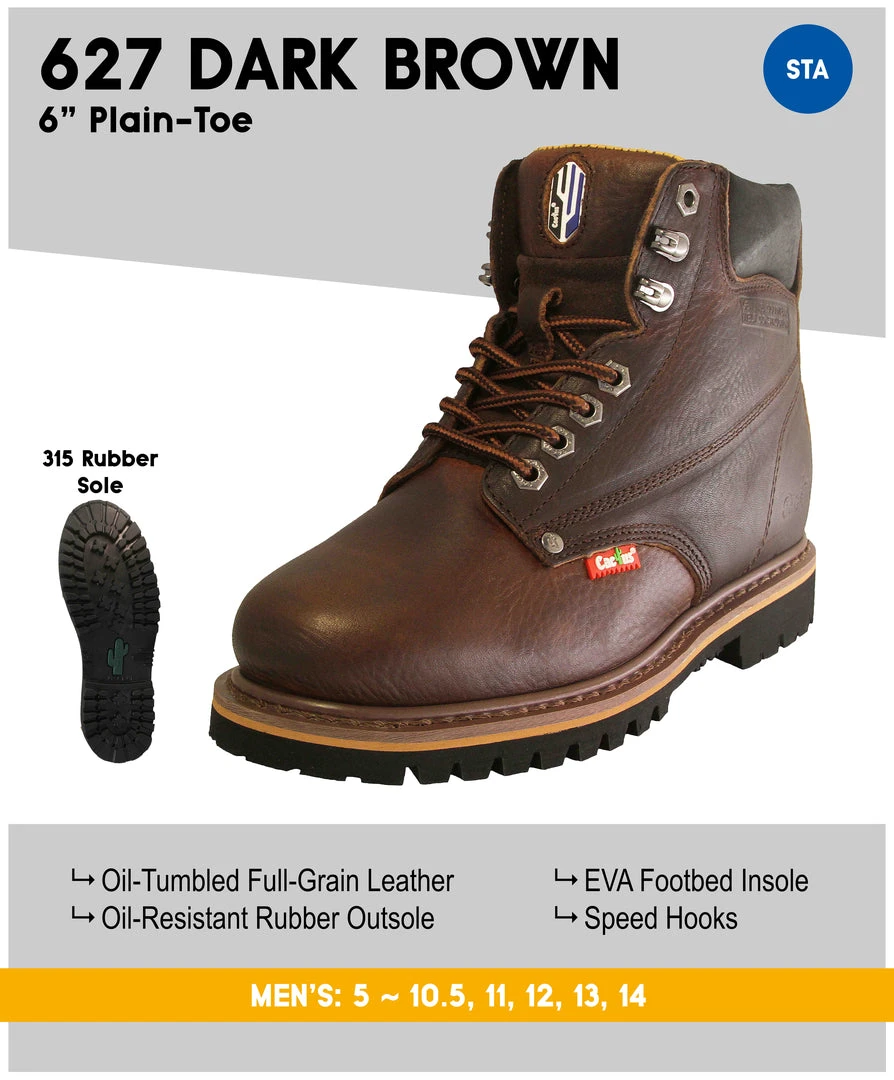 Cactus 627 Dark Brown Soft Toe Work Boot 1 Cactus 627 Dark Brown Soft Toe Work Boot