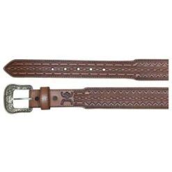 Hooey Pecan Tooled Brown Belt