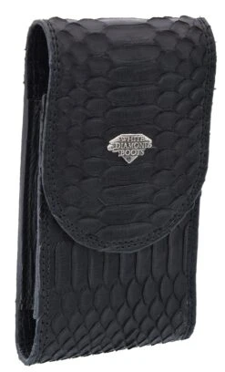 White Diamond Funda Python Leather Cell Phone Case - Negro