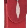 White Diamond Funda Mantarraya Perla Macho Leather Cell Phone Case - Roja