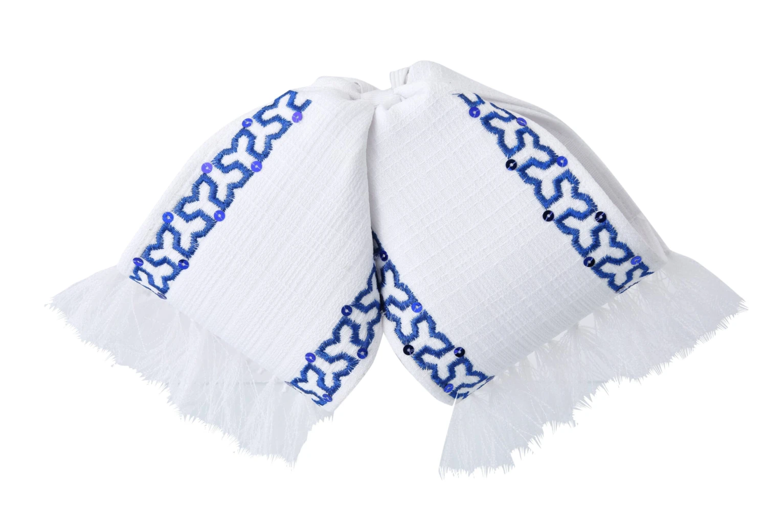 Moño Charro - Blanco / Azul 1 Moño Charro - Blanco / Azul