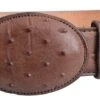 White Diamond Avestruz Imitation Leather Belt -Cafe
