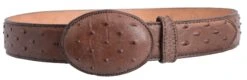 White Diamond Avestruz Imitation Leather Belt -Cafe