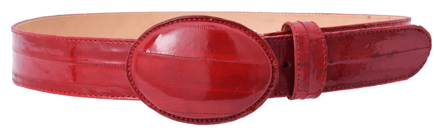 White Diamond Anguila Leather Belt - Vino 1 White Diamond Anguila Leather Belt - Vino