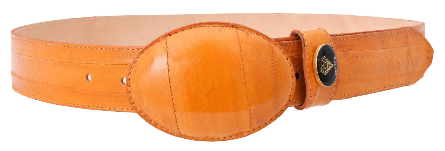 White Diamond Anguila Leather Belt - Mantequilla 1 White Diamond Anguila Leather Belt - Mantequilla