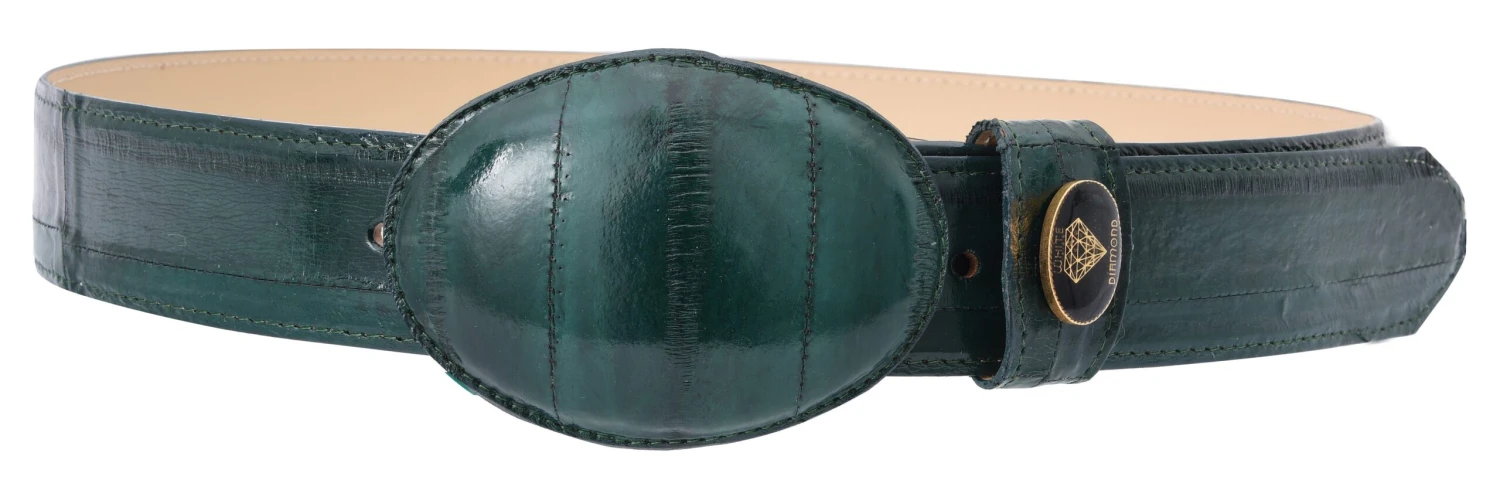 White Diamond Anguila Leather Belt - Verde 1 White Diamond Anguila Leather Belt - Verde