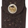 White Diamond Navajeada Leather Cell Phone Case - Cafe