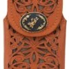 White Diamond Navajeada Leather Cell Phone Case - Naranja