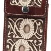 White Diamond Lazer Tooled Leather Cell Phone Case - Shedron