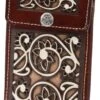 White Diamond Lazer Tooled Leather Cell Phone Case - Shedron